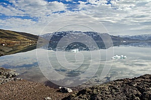 Seascape of a Greenland fiord