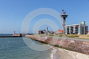 Seascape harbor Dutch city Vlissingen at Westerschelde