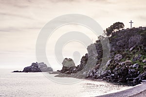 Seascape image of almunecar in spain