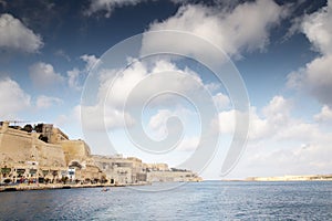 Seascape image from the grand harbour in malta