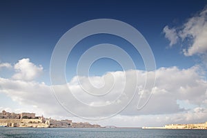 Seascape image from the grand harbour in malta