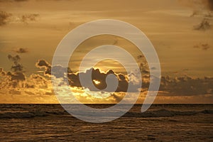 Seascape of the Indian ocean at sunset