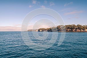 Seascape with Isle of the dead view in Port Arthur in Tasmania, Australia