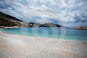 Seascape of Kalkan resort town of Turkey