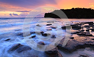 Seascape of Klong muang beach at sunset, Krabi, Thailand