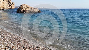 Seascape at Konyaalti Beach in Antalya, Turkey. Video 15 seconds