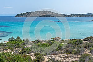 Seascape of Lagonisi Beach at Sithonia peninsula, Chalkidiki, Greece