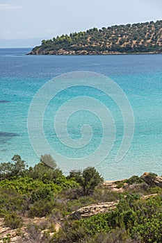 Seascape of Lagonisi Beach at Sithonia peninsula, Chalkidiki, Greece