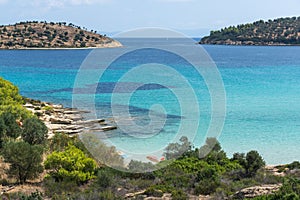 Seascape of Lagonisi Beach at Sithonia peninsula, Chalkidiki, Greece