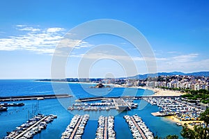 Seascape . Mediterranean coast of Blanes, Costa Brava , Spain