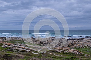 Seascape on a moody cloudy day