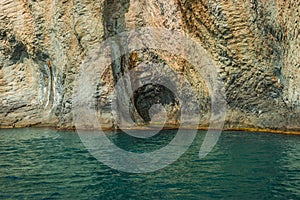 Seascape near Koktebel with mountain Karadag in Crimea