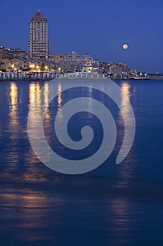 Seascape at night Moon