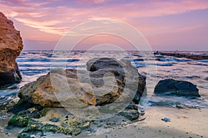 Seascape in the Odesa during the sunset in the summer season