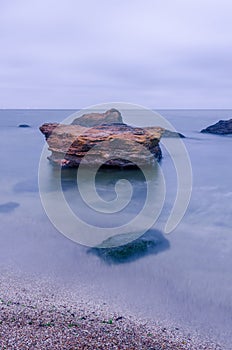 Seascape in the Odesa during the sunset in the summer season