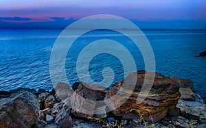 Seascape in Odesa during the sunset in the summer season