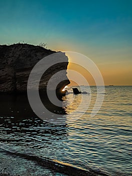 Seascape in Odesa during the sunset in the summer season
