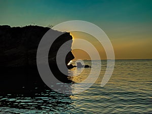 Seascape in Odesa during the sunset in the summer season