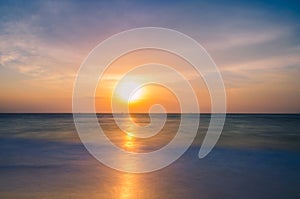 Seascape in the Odesa during the sunset in the summer season photo