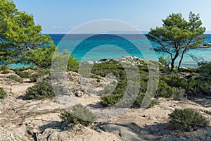 Seascape of Orange Beach Kavourotripes at Sithonia peninsula, Chalkidiki, Greece