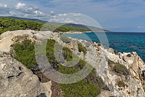 Seascape of Orange Beach Kavourotripes at Sithonia peninsula, Chalkidiki, Greece