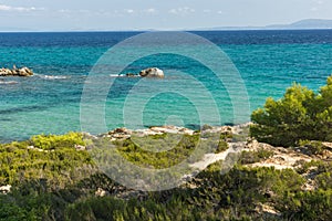 Seascape of Orange Beach Kavourotripes at Sithonia peninsula, Chalkidiki, Greece