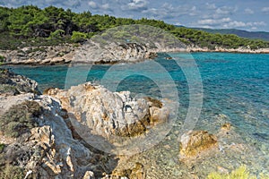 Seascape of Orange Beach Kavourotripes at Sithonia peninsula, Chalkidiki, Greece