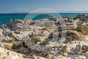 Seascape of Orange Beach Kavourotripes at Sithonia peninsula, Chalkidiki, Greece