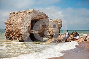 Seascape with part of old demolished forts