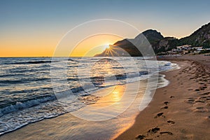 Seascape of peaceful beach in the paradise island