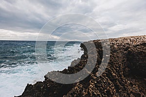 Seascape with Petra tou Romiou, also known as Aphrodite`s Rock, photo