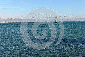 Seascape from Poolbeg lighthouse Dublin port