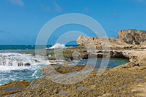 Seascape of punta las tunas at cueva del indio