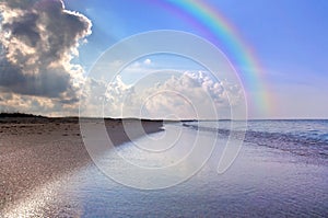 Seascape with rainbow