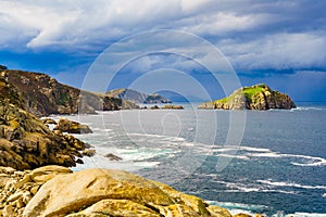 Seascape with rocky coast, Galicia Spain photo
