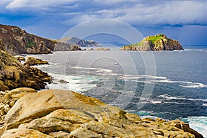 Seascape with rocky coast, Galicia Spain photo