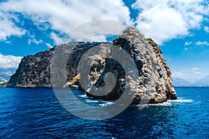 Seascape with rocky islands in Alanya