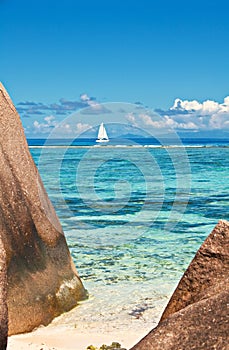 Seascape with a sailboat