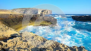 The seascape of San Lawrenz coastline, Malta