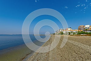 Seascape. Sea beach. La Manga del Mar Menor. Murcia, Spain