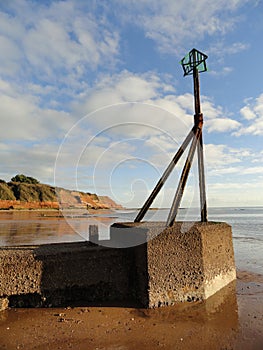 Seascape With Shiping Warning Sign photo