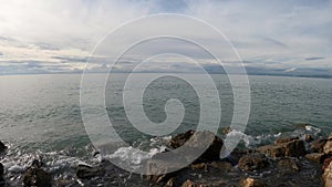 Seascape and skyscape from the coast of Alimos, Greece