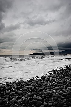 Seascape with stormy sky