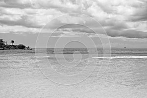 seascape summer nature with cloudy horizon. seascape summer nature at vacation.