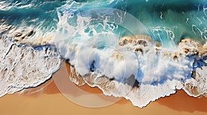 seascape summer vacation holiday waves surf travel tropical sea background panorama Turquoise ocean sand beach