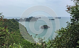 Seascape at sunny day in Ha Long, Vietnam