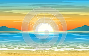 Seascape sunset background