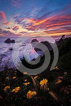 A Seascape Sunset in Northern California, USA