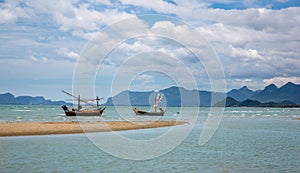 Seascape with traditional fishing boats, Thailand