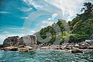 Seascape view of the beautiful Andaman sea around Koh Lipe island